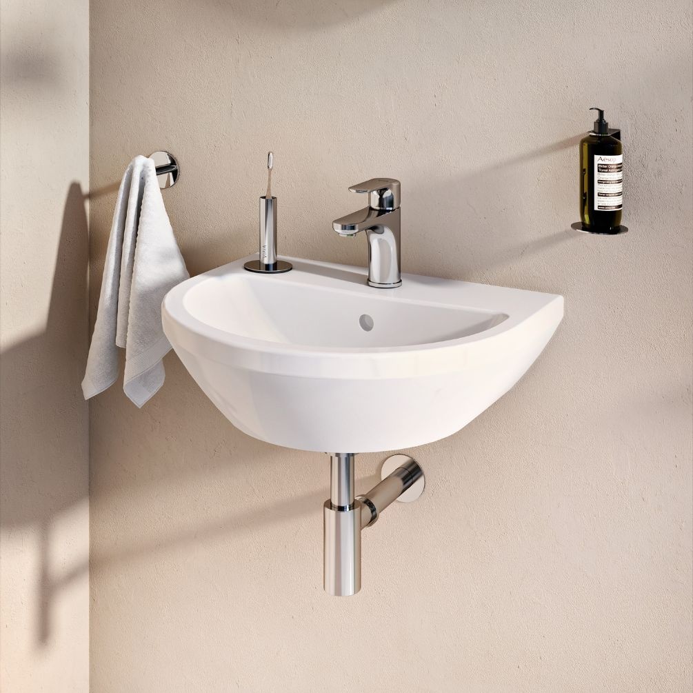 Vitra Integra Round 500mm x 430mm Wall Hung Basin Lifestyle 1